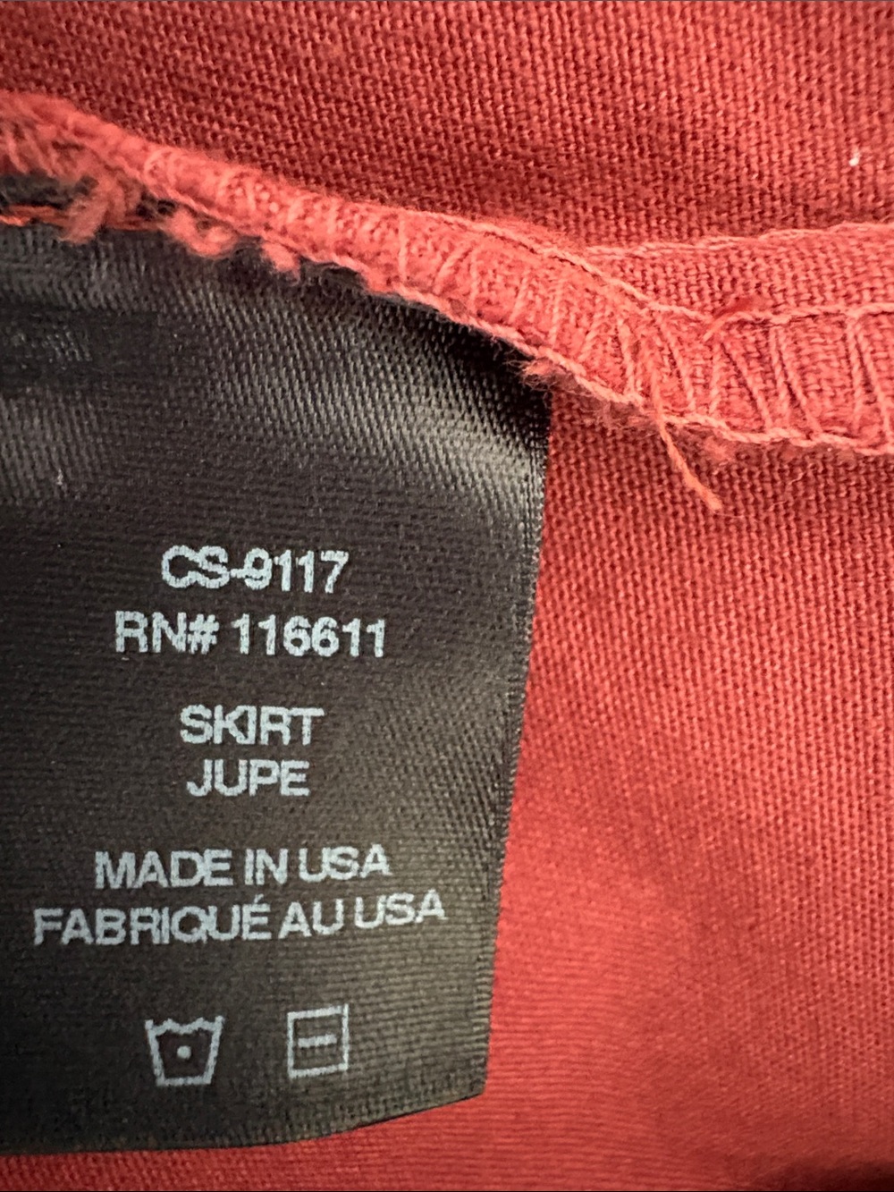 Button-Front A-Line Skirt in Deep Rust - Picture 6 of 6